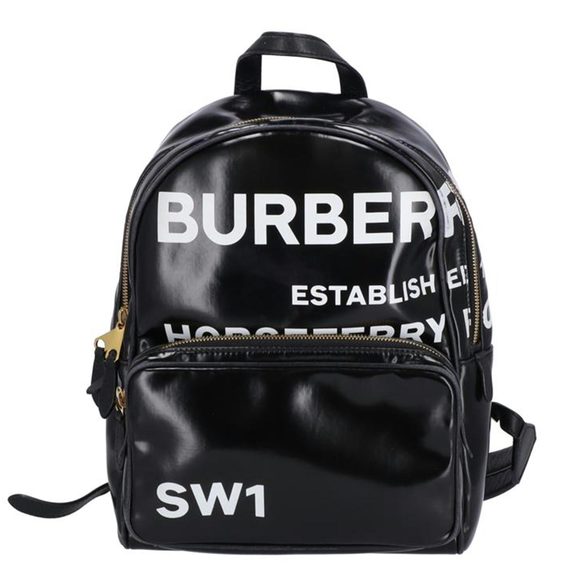 Burberry Logo Backpack Leather Black - Picture 1 of 10